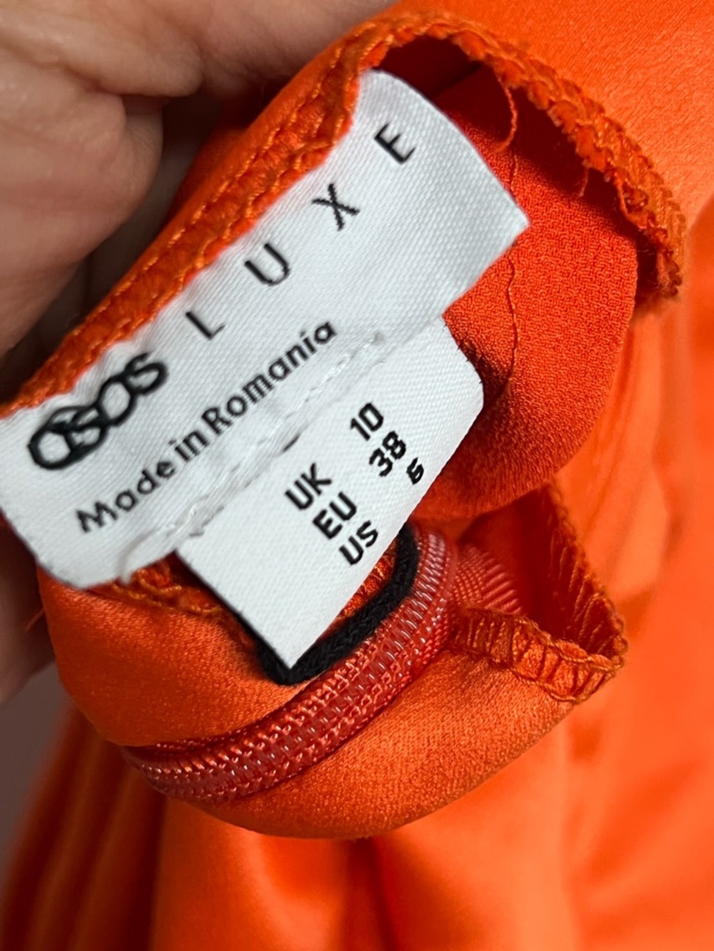 NEW ASOS Luxe Corset Satin Orange Fitted Midi Dress US 6 - Picture 8 of 9